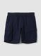 Blue pure cotton regular-fit cargo shorts_4