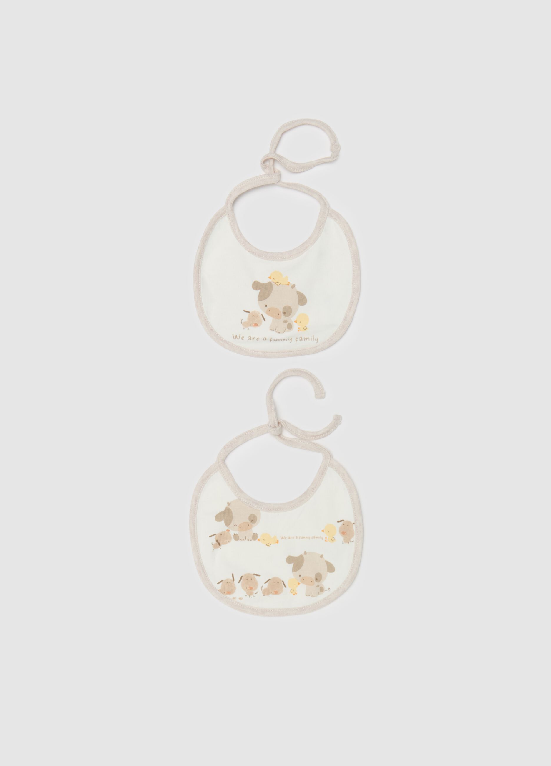 Two-pack bibs in organic cotton with print