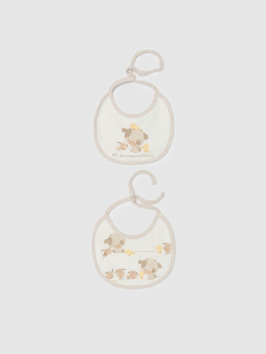 Two-pack bibs in organic cotton with print_0