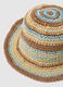 Multicolour striped paper blend fabric hat_1