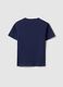 Boys' regular fit blue pure cotton T-shirt with palm print_1