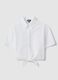 Girls&rsquo; white pure cotton regular-fit shirt with heart cutwork_3