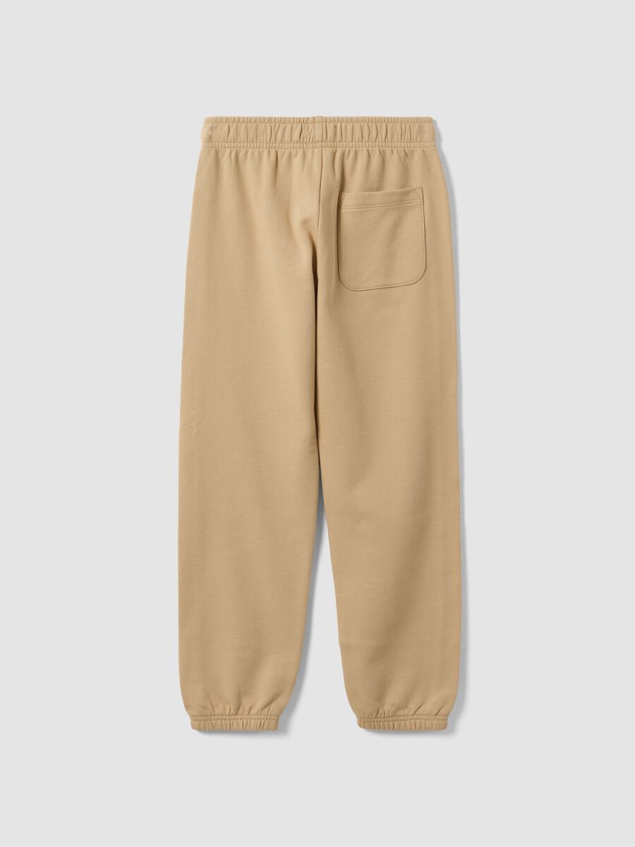 Pantaloni jogger beige in puro cotone organico comfort fit per bambino_1