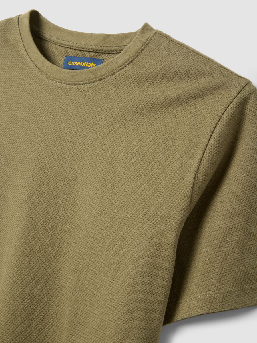 T-shirt verde in puro cotone a maniche corte_5