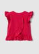 Red stretch cotton T-shirt for girls with Minnie and sequins_1