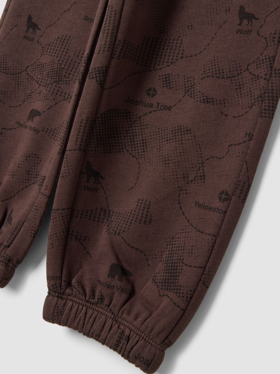 Pantaloni jogger marroni in puro cotone organico over fit_3