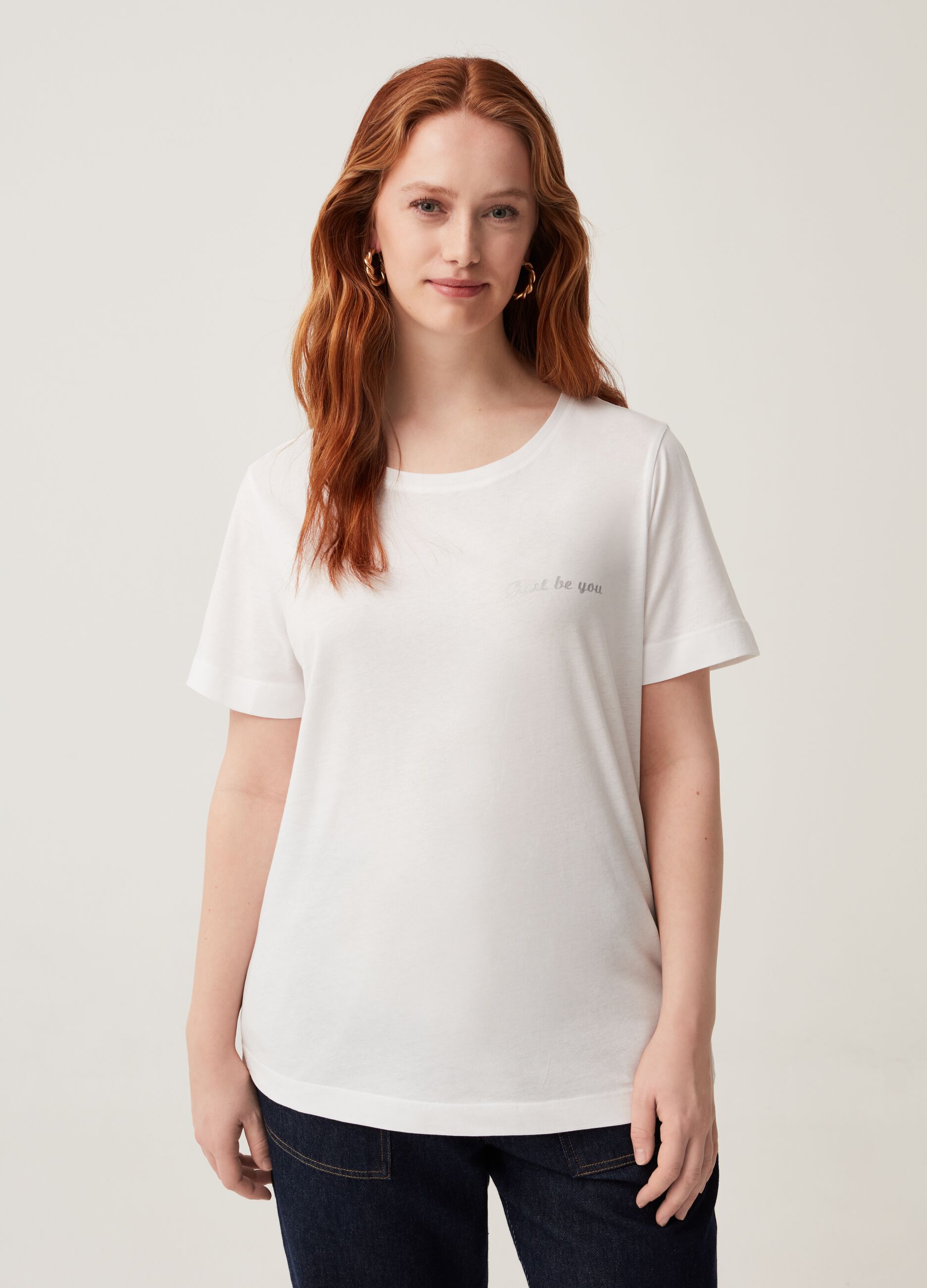 T-shirt con stampa lettering Curvy MYA_1