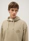 Oversized fit beige cotton blend hoodie_0