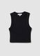 Black cropped stretch cotton tank top_4