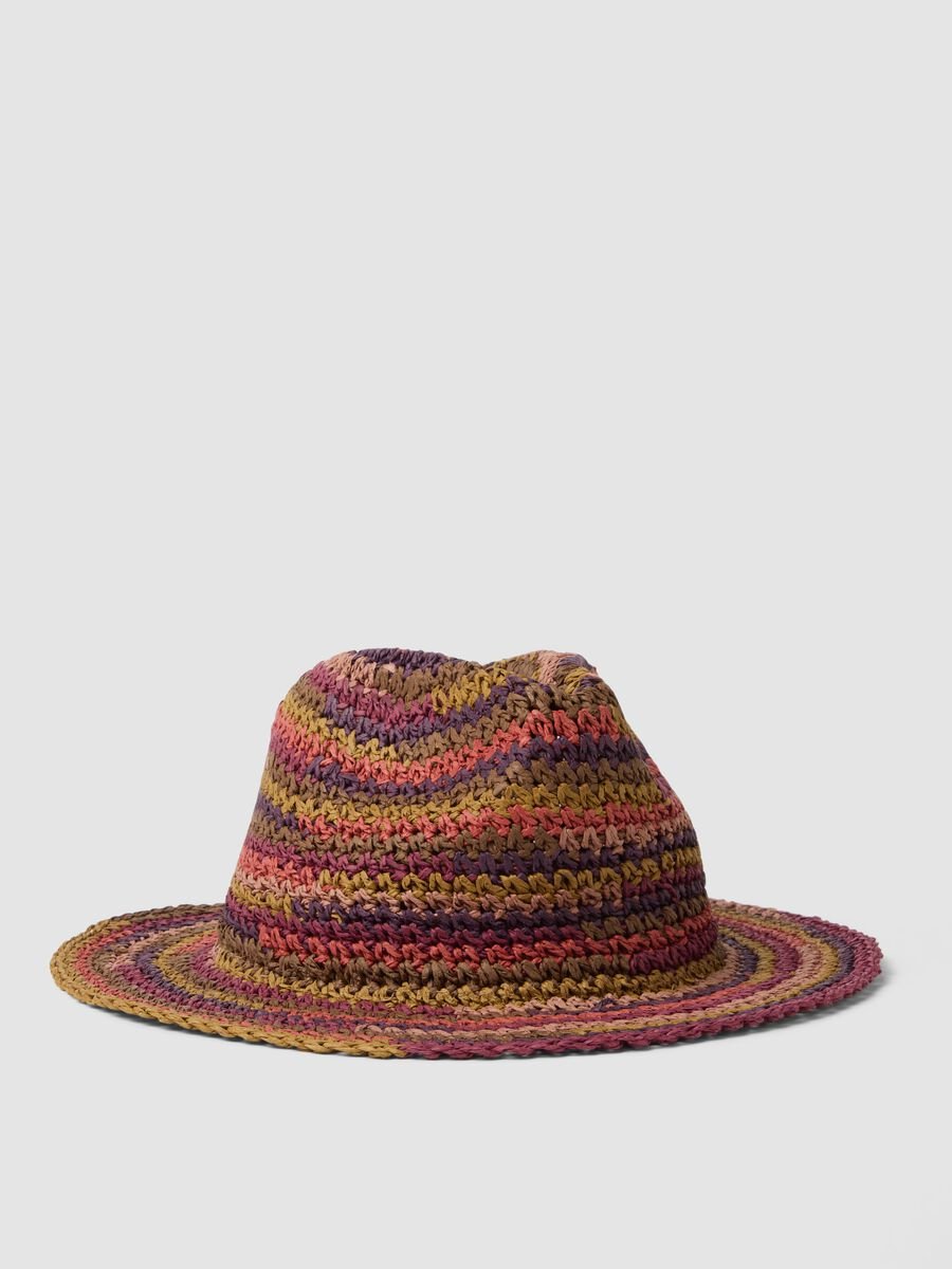 Cappello multicolor in tessuto carta lavorazione jersey_0