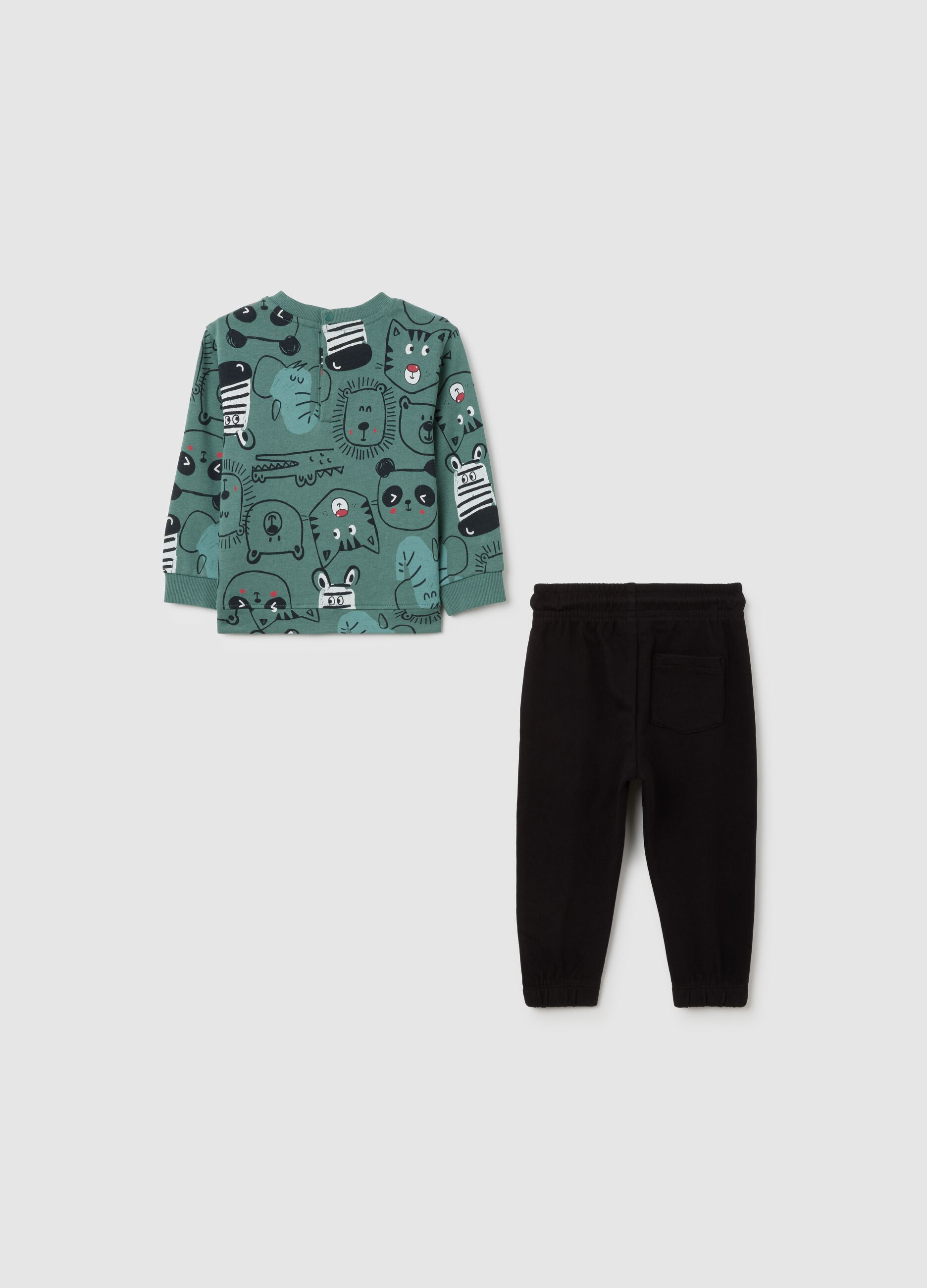 Children's green pure cotton regular fit outfit