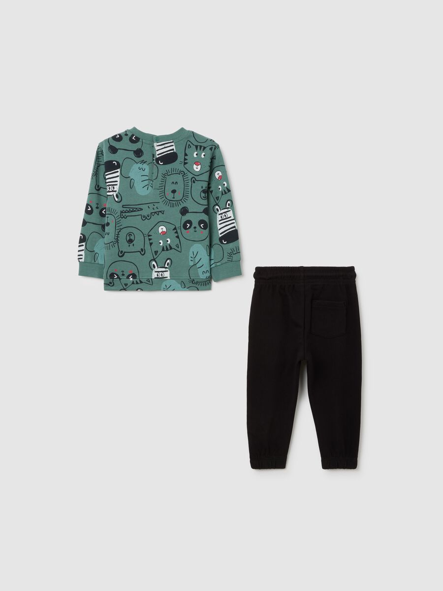 Completo da bambino in puro cotone verde regular fit_1