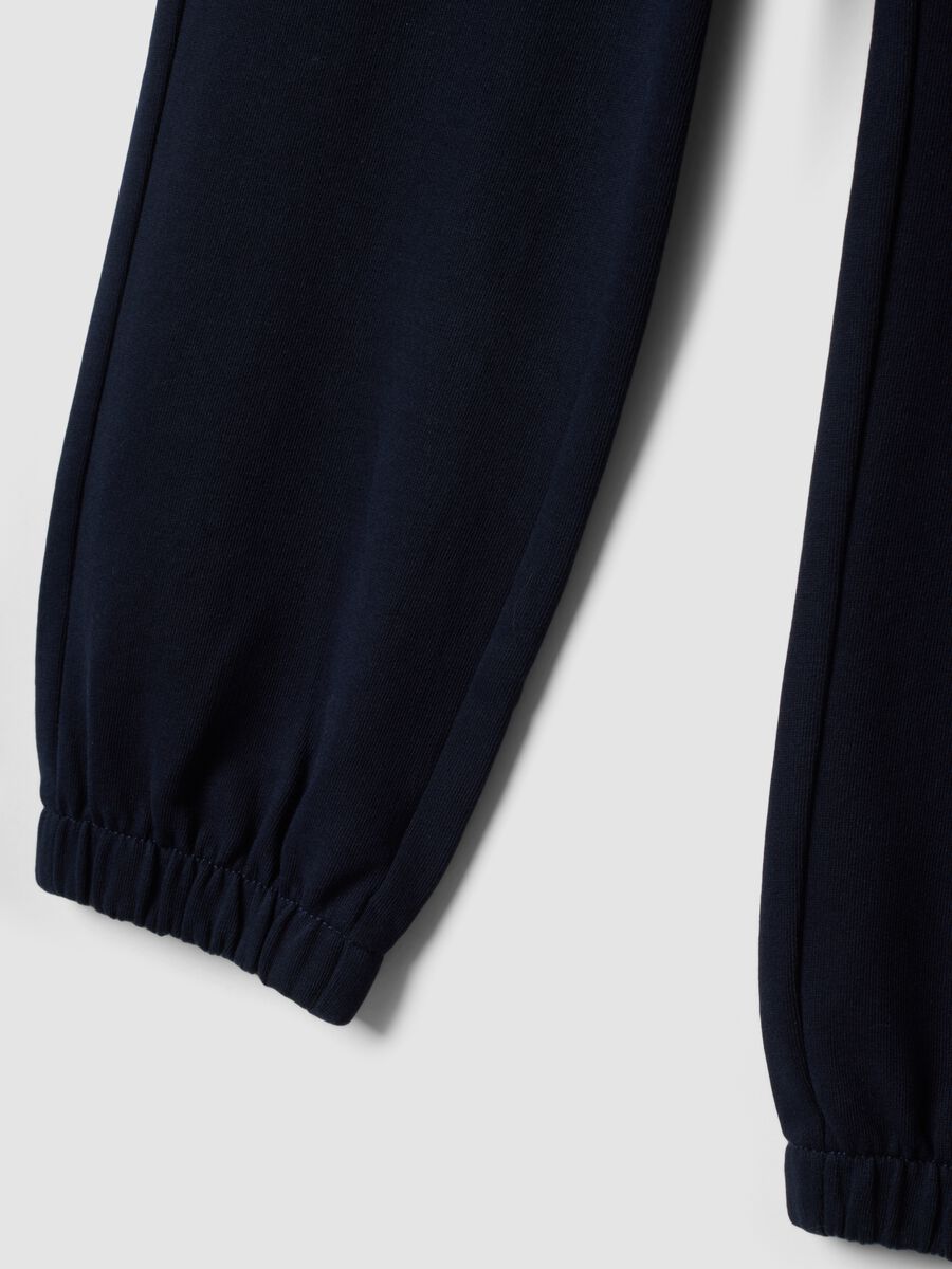 Pantaloni jogger blu in cotone organico_3
