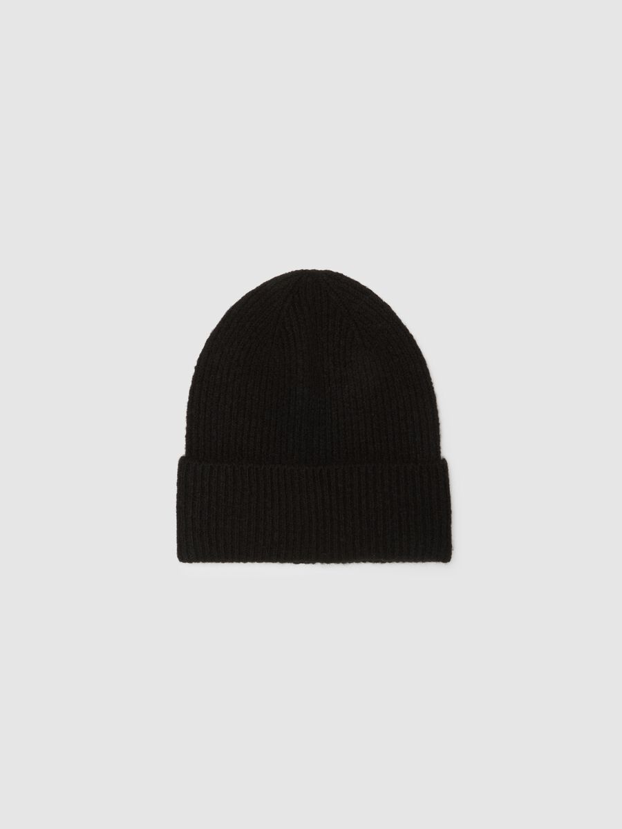 Cappello nero in misto lana_0