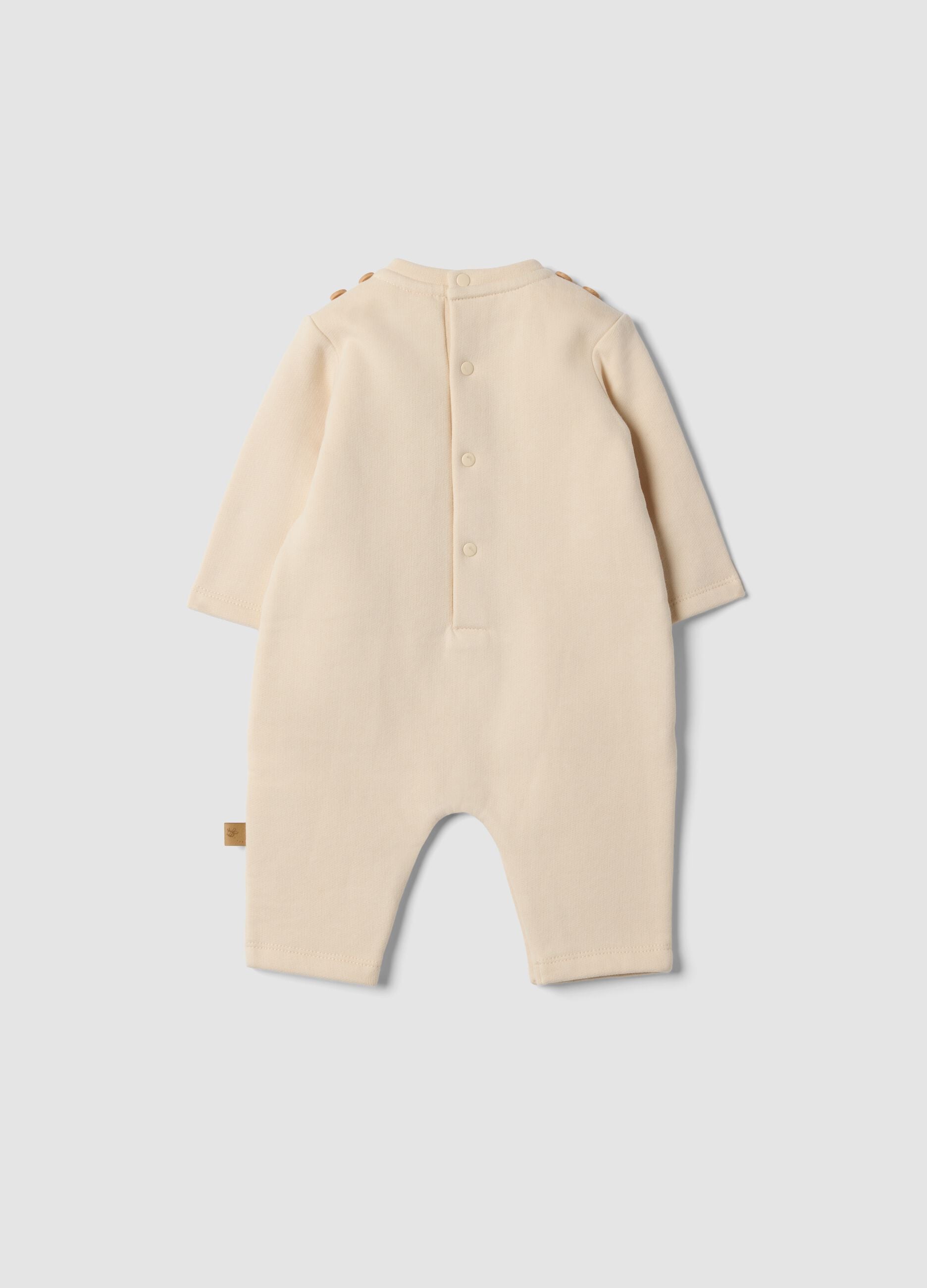 Beige organic cotton Winnie the Pooh babygrow