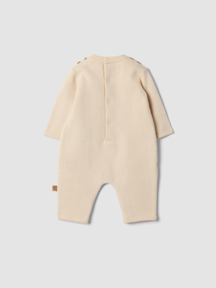 Tutina beige in puro cotone organico con stampa Winnie the Pooh_1