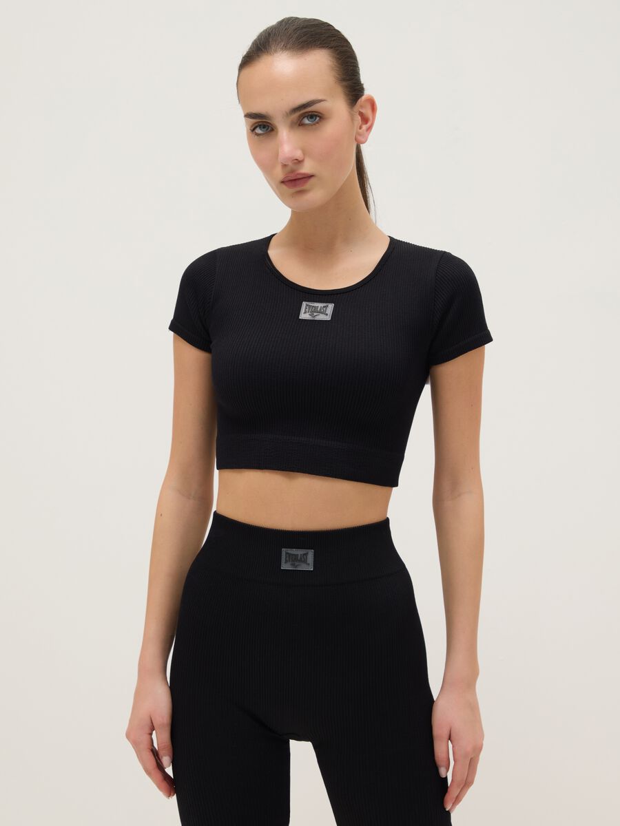 Black Boxy Fit Short Sleeve Sports T-shirt_0