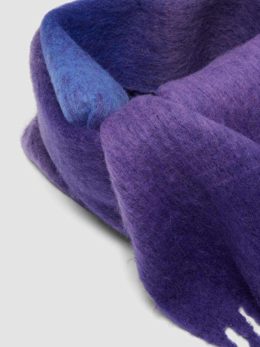 Purple wool-blend scarf with fringes_2