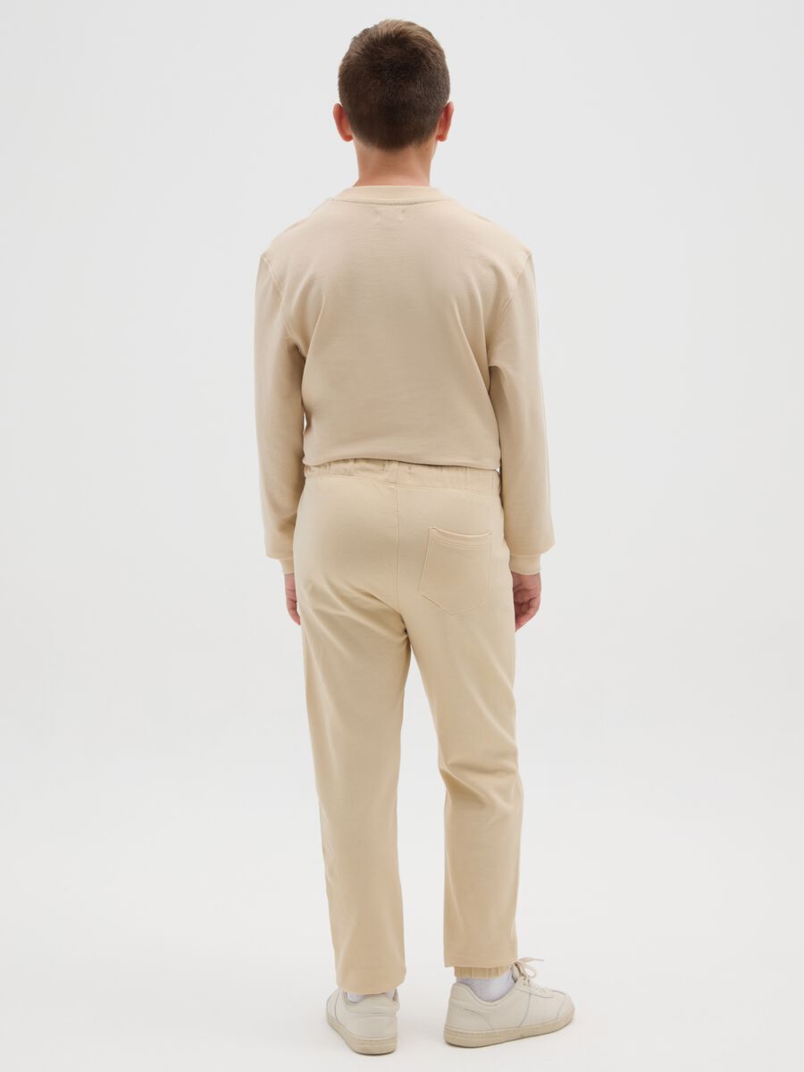 Pantaloni da ragazzo in puro cotone beige regular fit_2