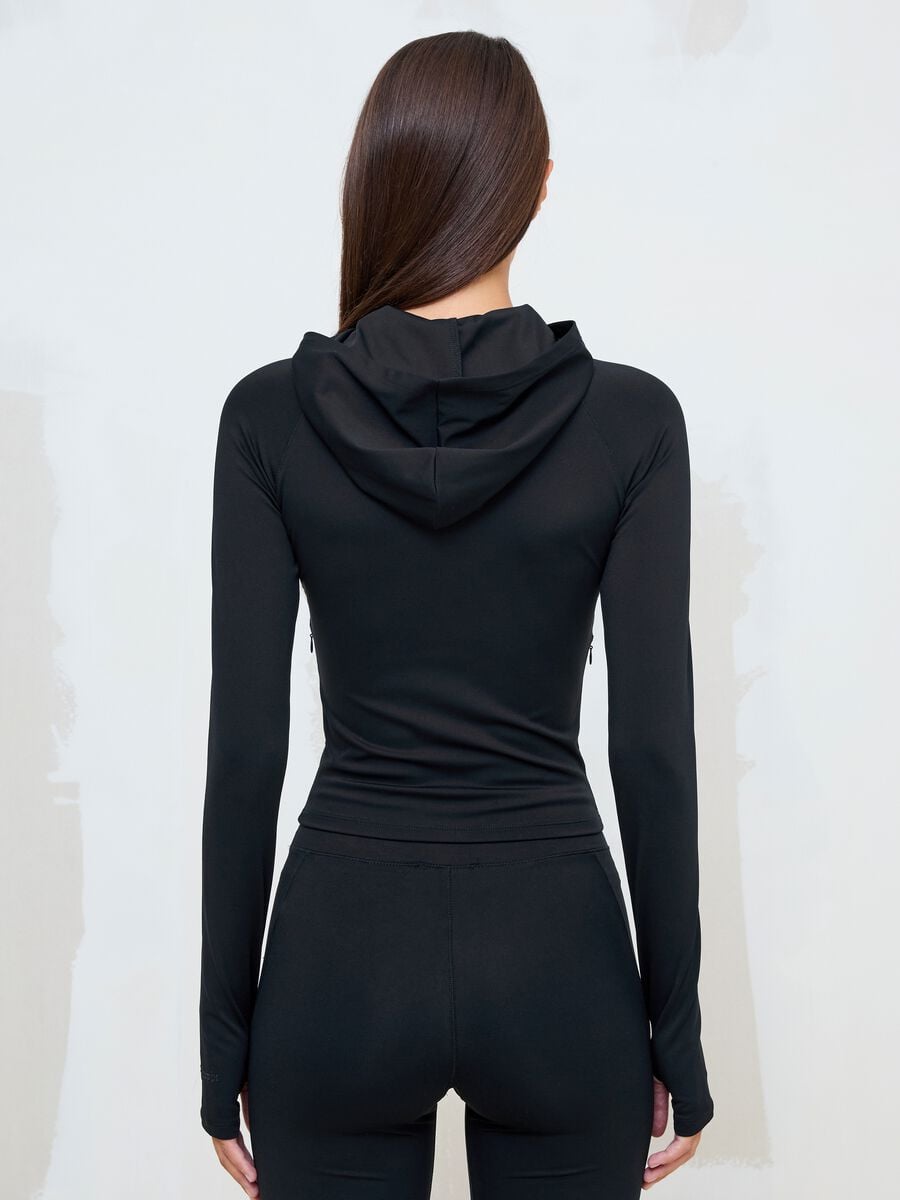 Full-Zip Yoga Hoodie Fitted Black_3