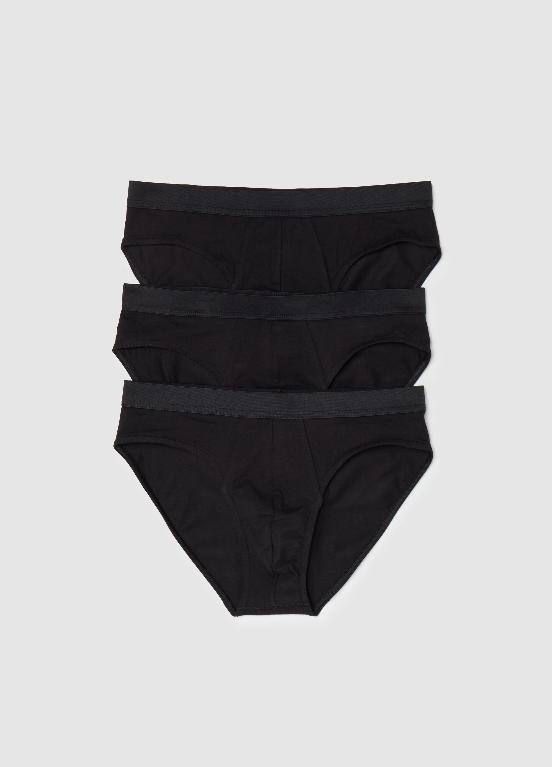 Three-pack briefs in stretch cotton