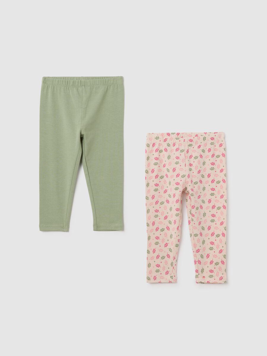 Leggings da neonata in cotone elasticizzato multicolor skinny_0