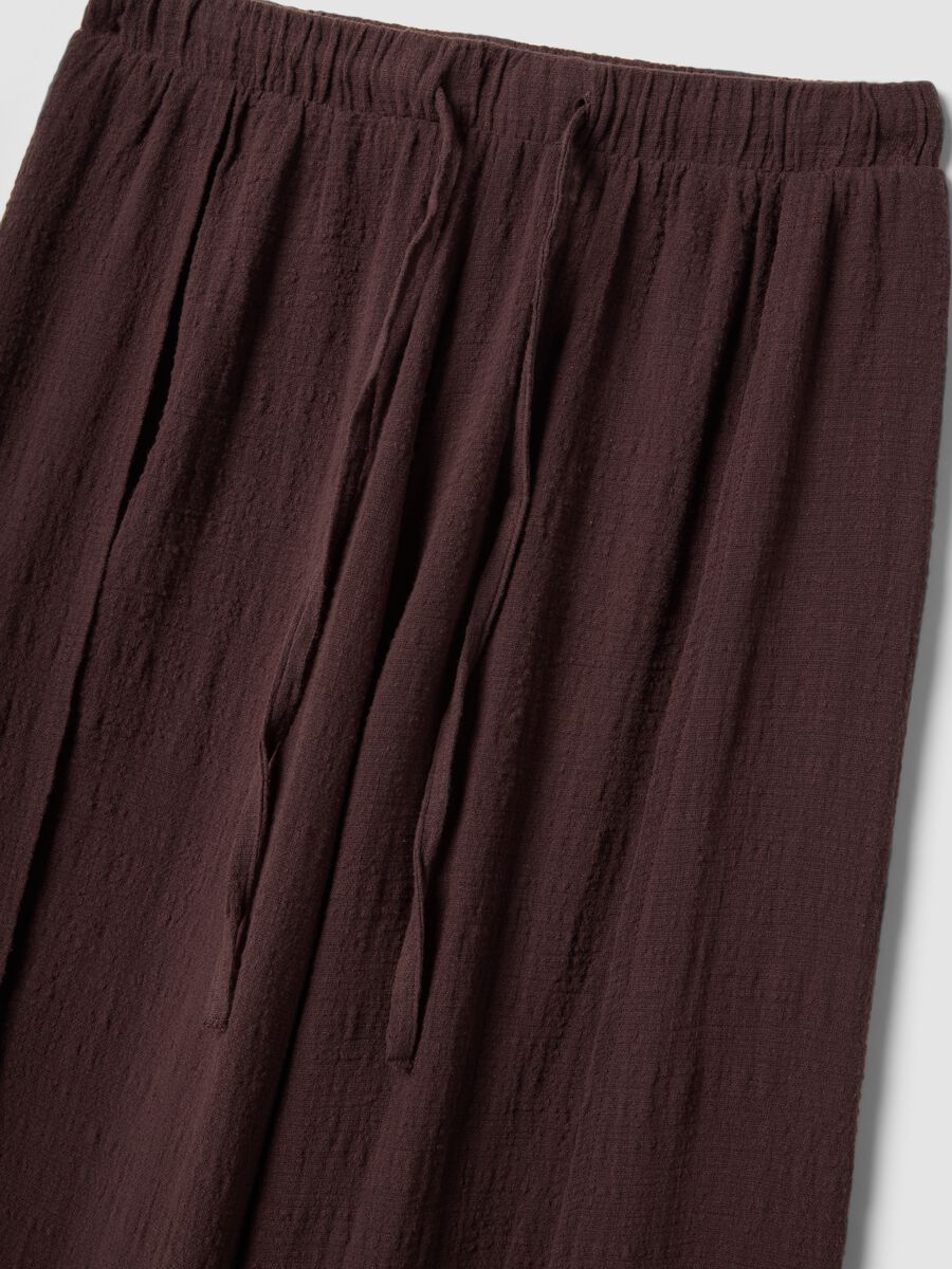 Brown pure cotton beach trousers_1