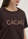 Regular fit pure cotton brown T-shirt with text_3