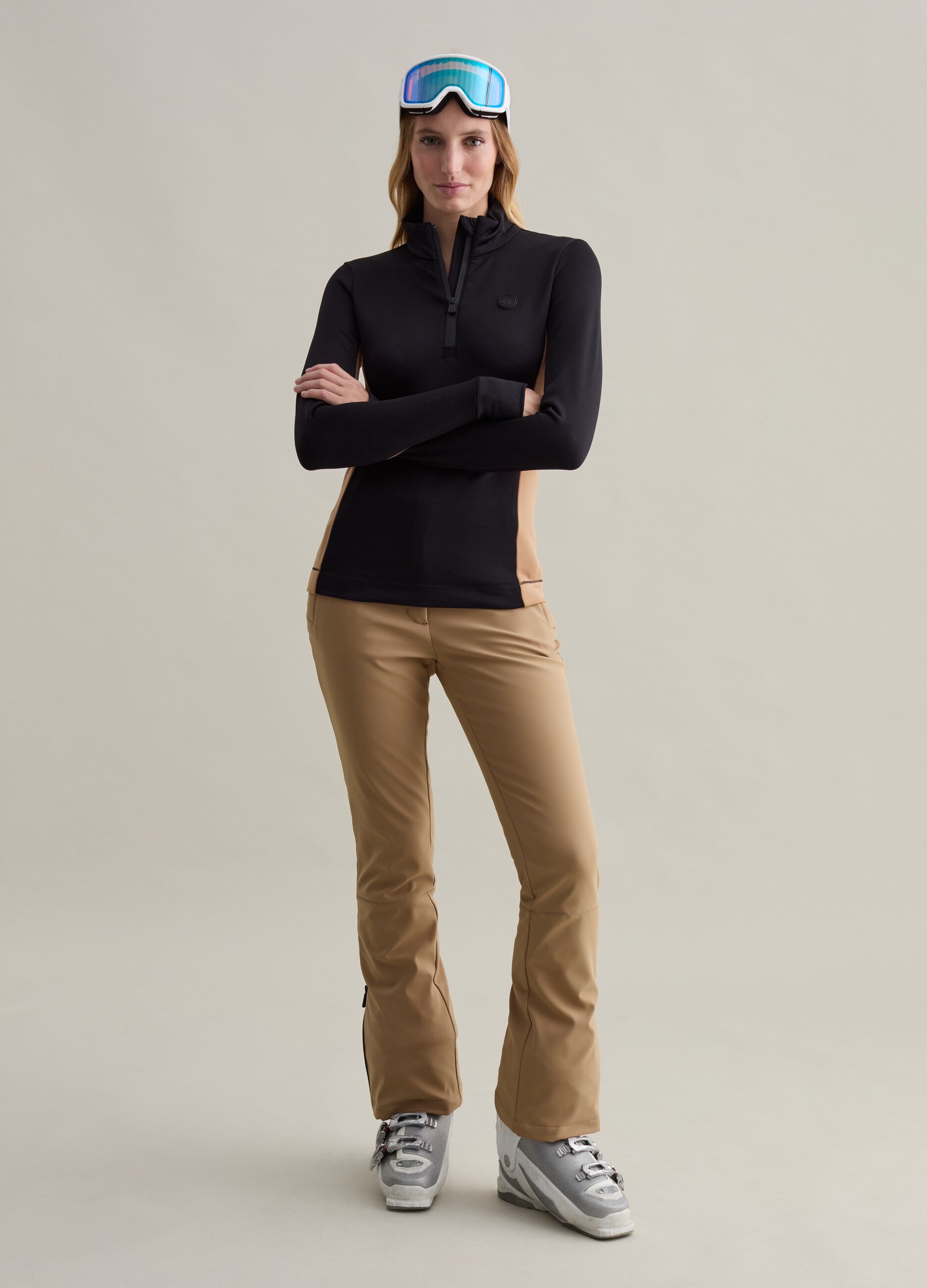 Half-zip fleece with waffle weave