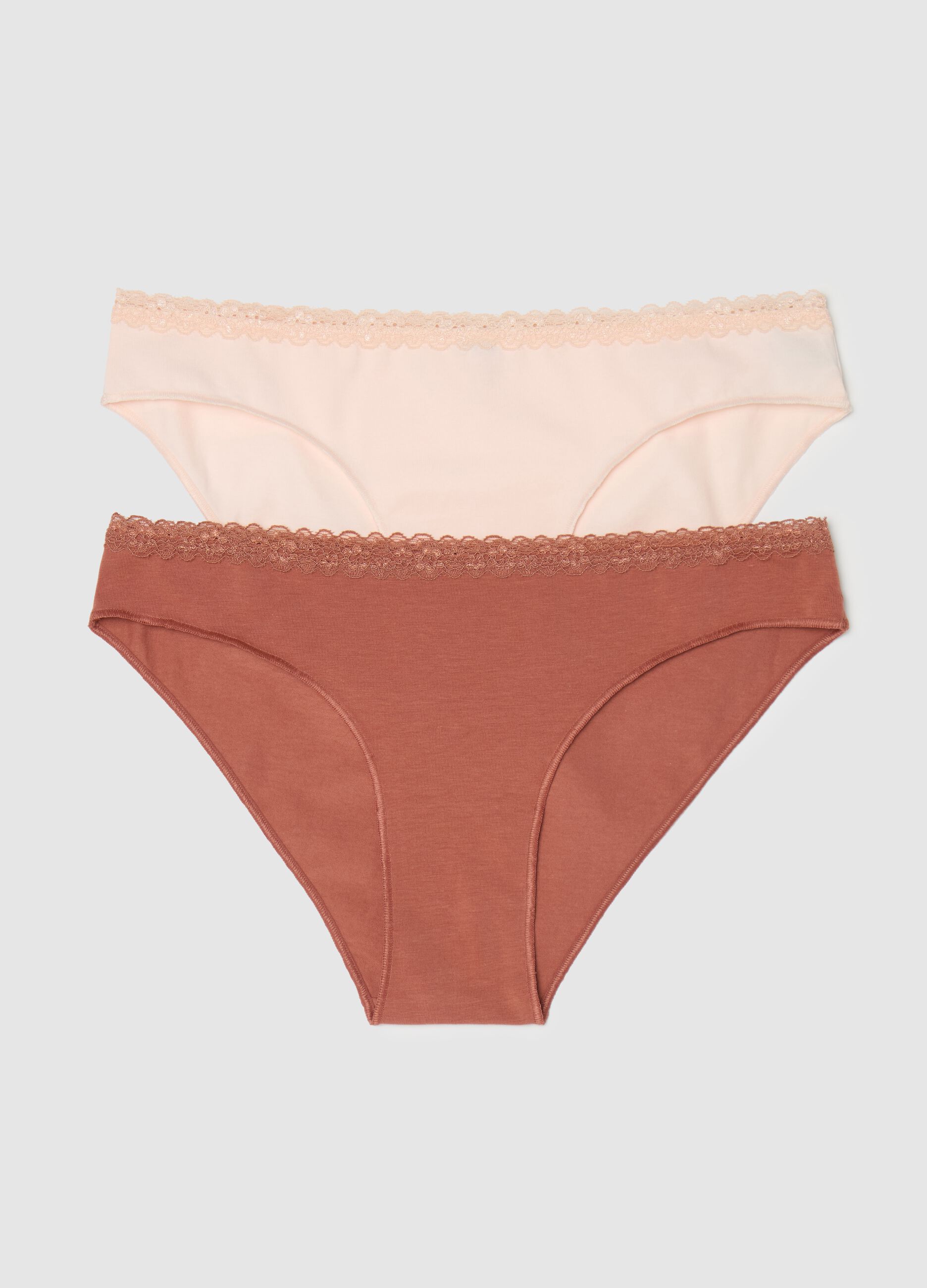 Bipack slip con profilo in pizzo