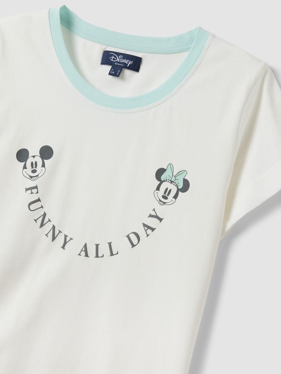 White organic cotton Mickey Mouse print pyjama T-shirt_6