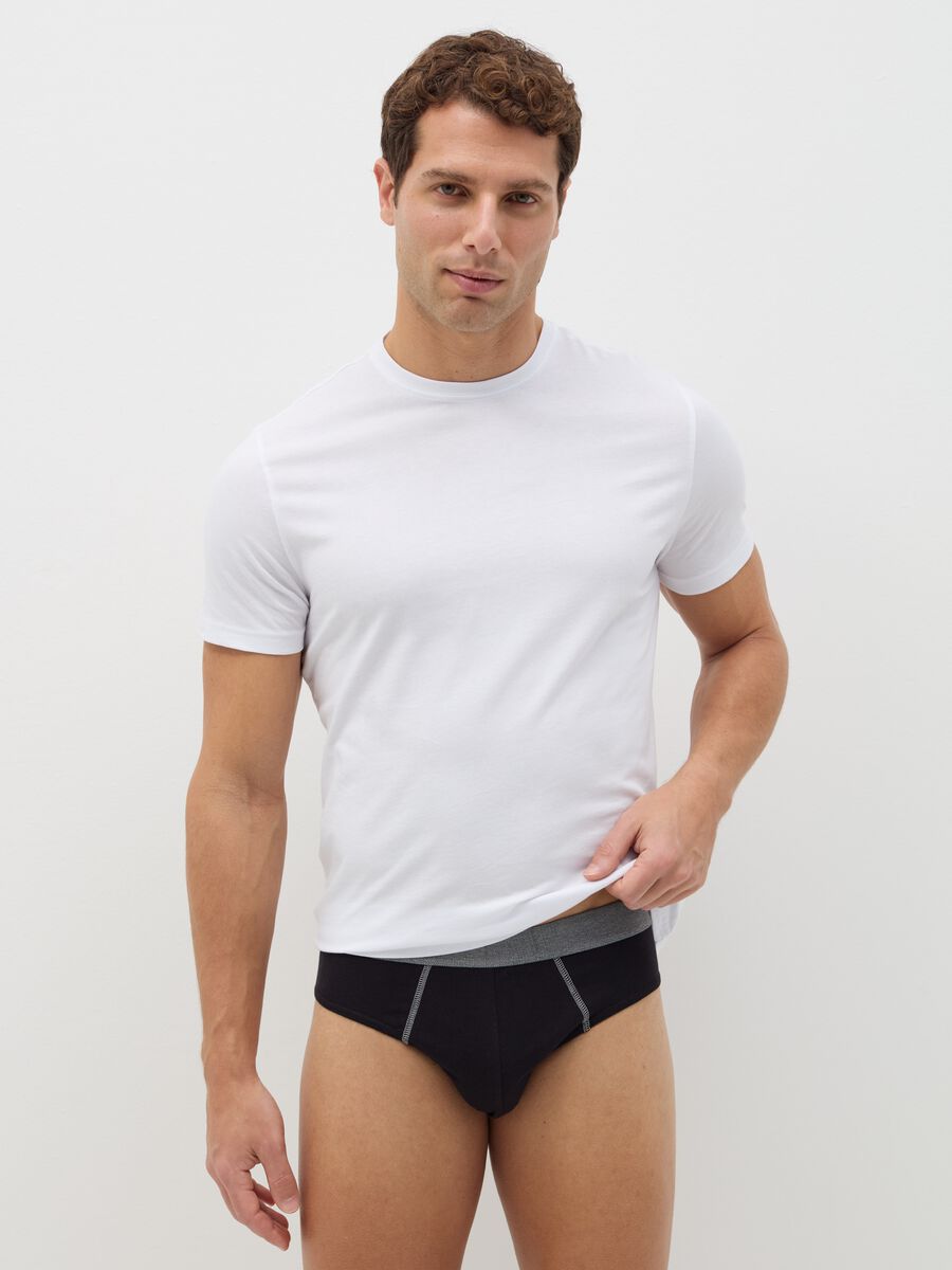 Five-pack briefs in organic cotton with striped pattern_0
