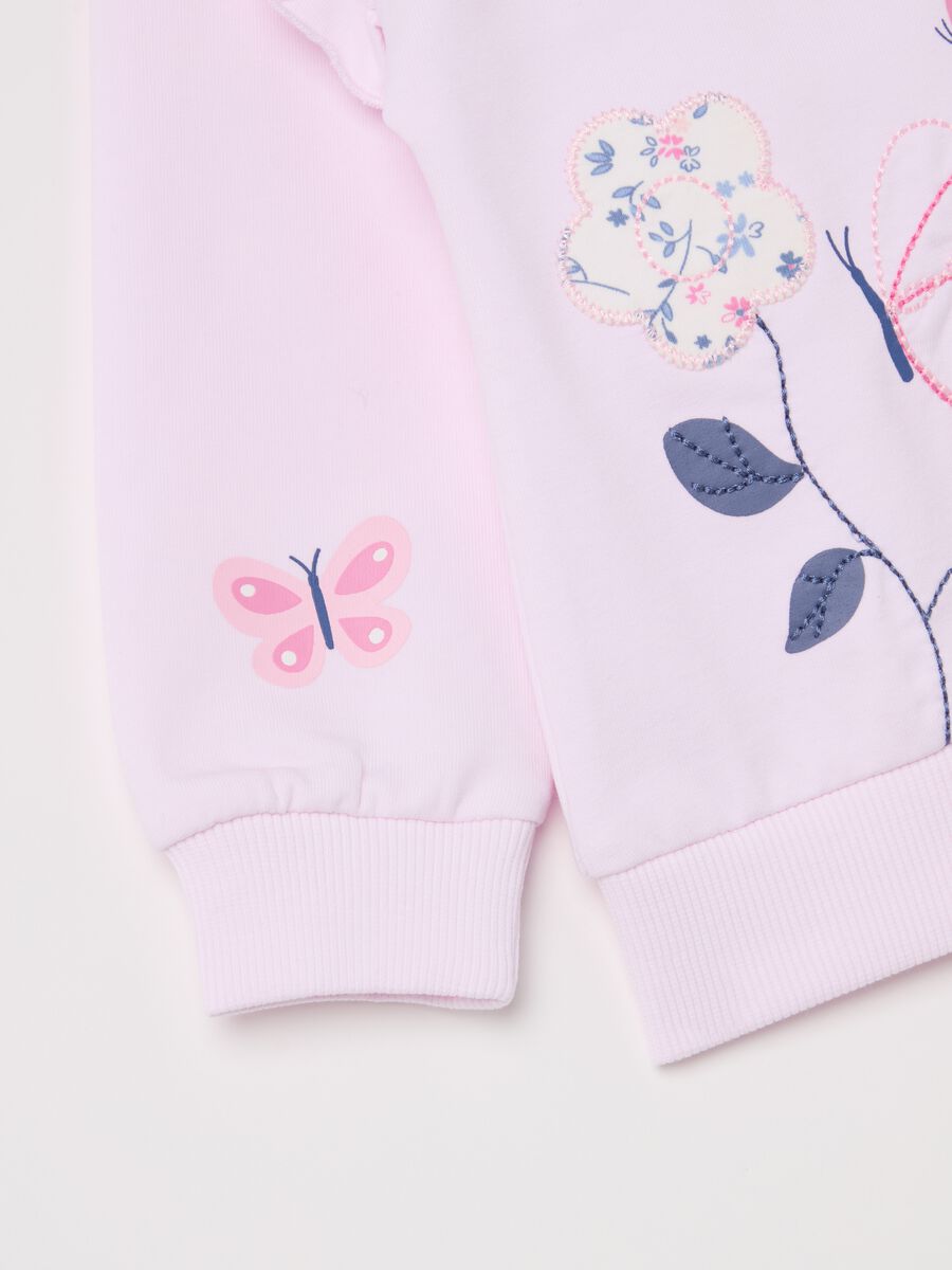 Sweatshirt with frill and floral embroidery_3