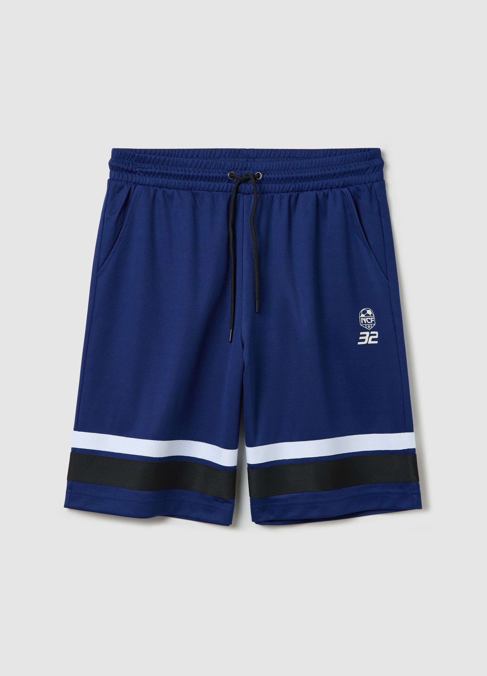 Blue Bermuda joggers with NFC print