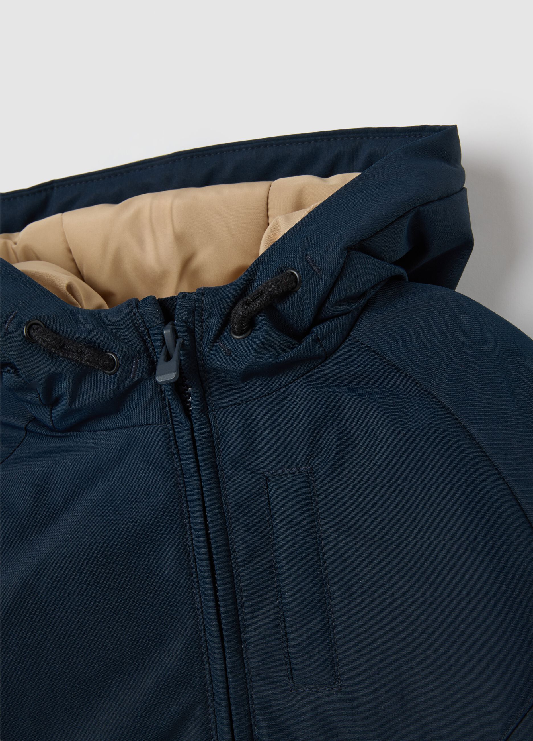 Children's blue regular fit jacket with hood