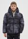 Grey padded boys' regular fit jacket with hood_0