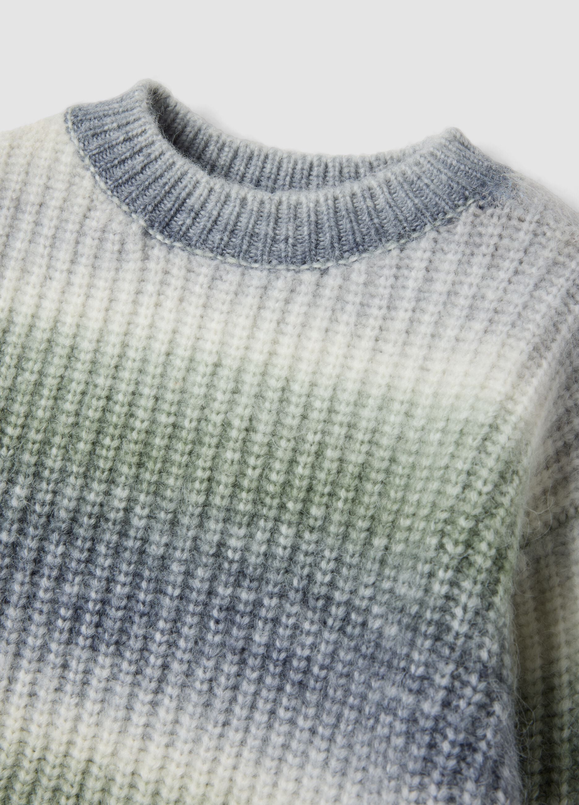 Multicolour wool-blend crew-neck jumper, regular fit