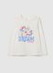 Cotton T-shirt with print and long sleeves_0
