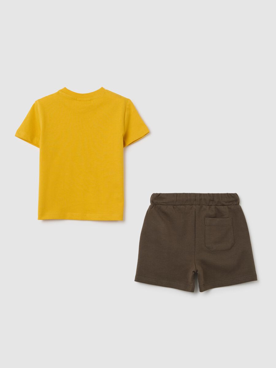 Yellow regular fit pure cotton kids' t-shirt set_1