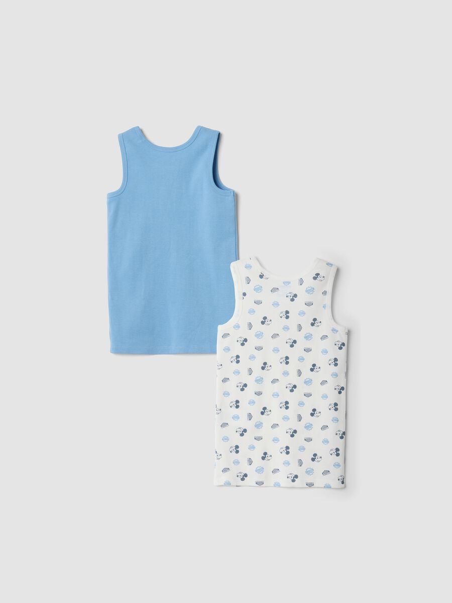 Bipack vogatori azzurro e bianco in puro cotone organico con stampa Mickey_1