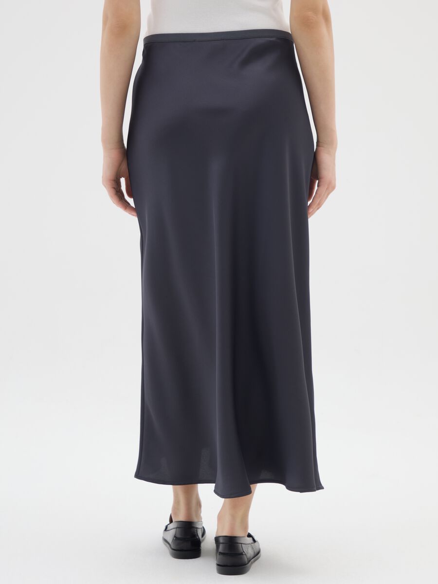 Grey Satin Long Skirt_2