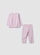 Pink organic cotton jersey pyjamas with star print_0