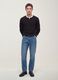 Blue denim jeans in pure cotton, regular fit_0