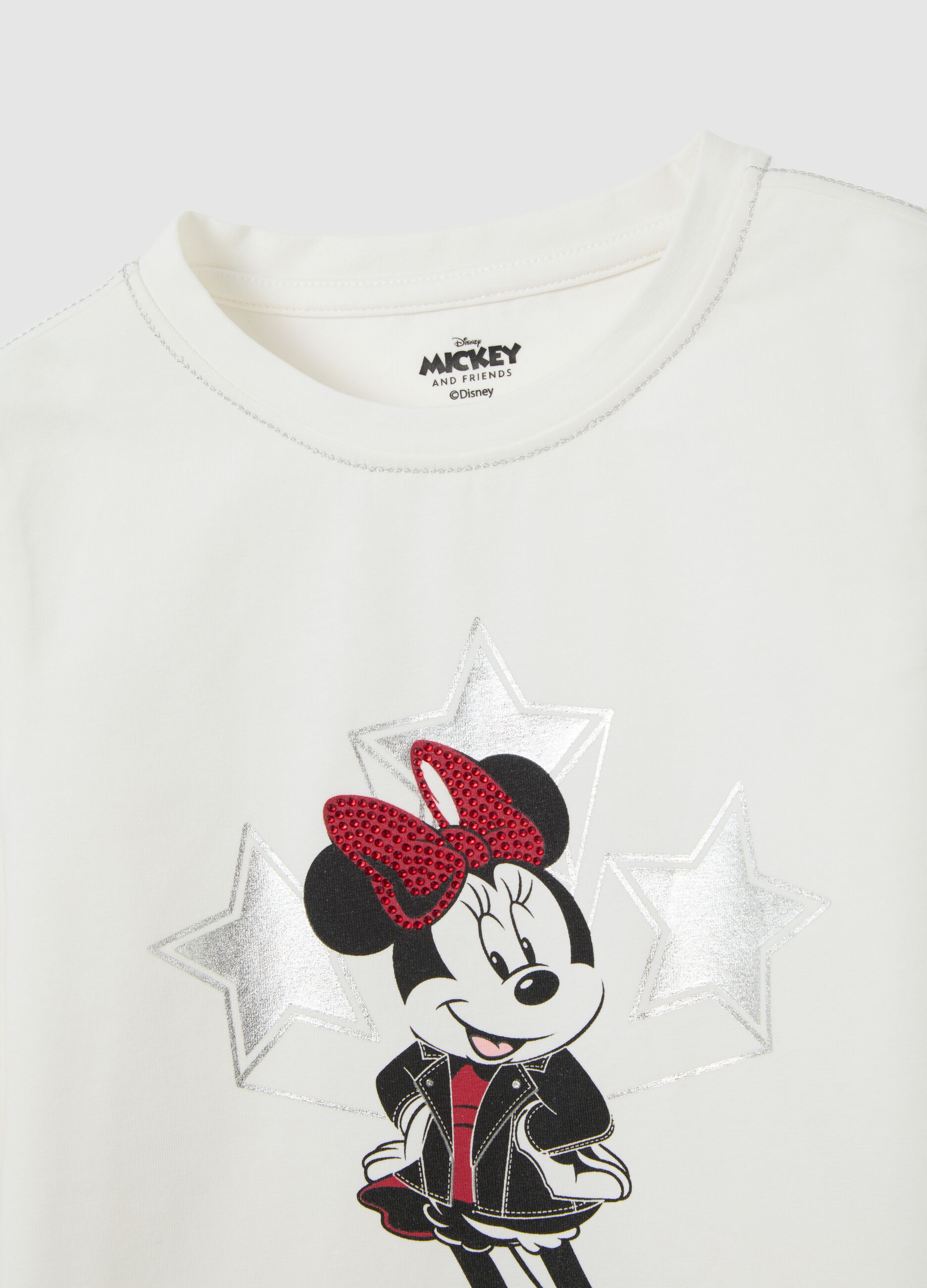 T-shirt da bambina in cotone elasticizzato bianca regular fit