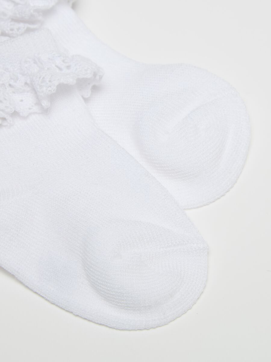 Three-pair pack short socks with broderie anglaise_2