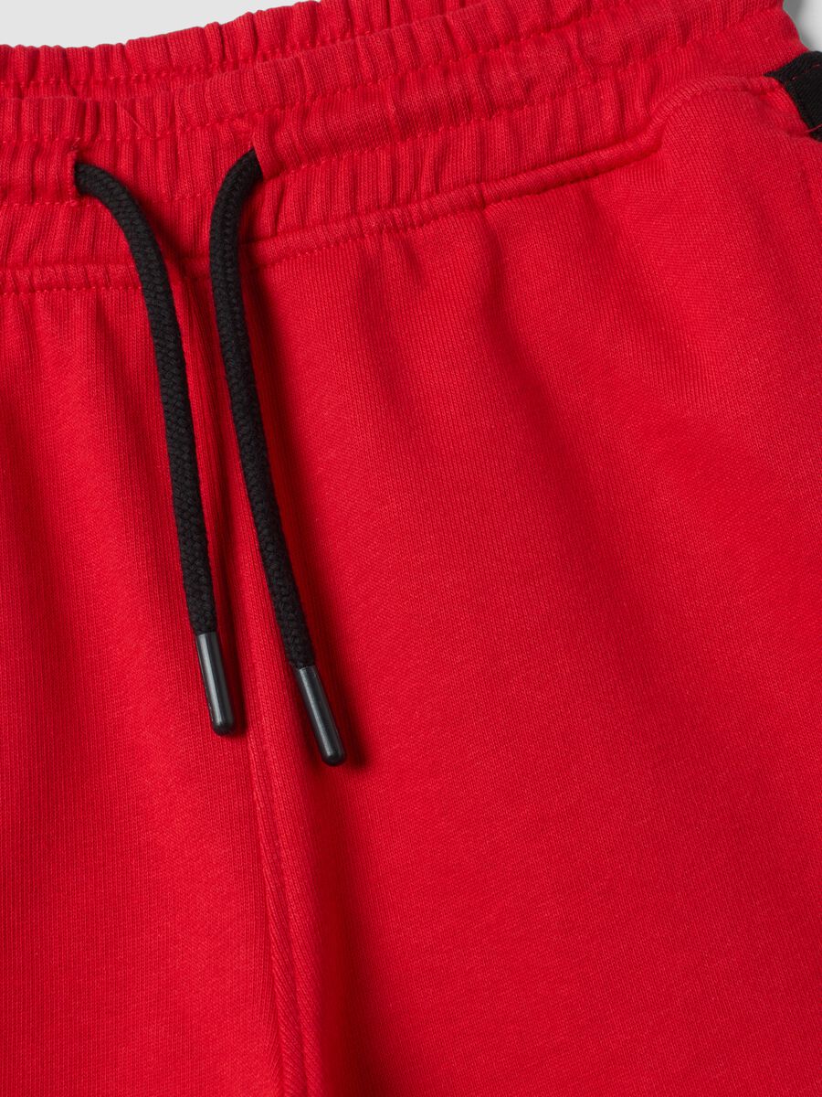 Kids&rsquo; pure cotton red shorts with Chicago Bulls print_3