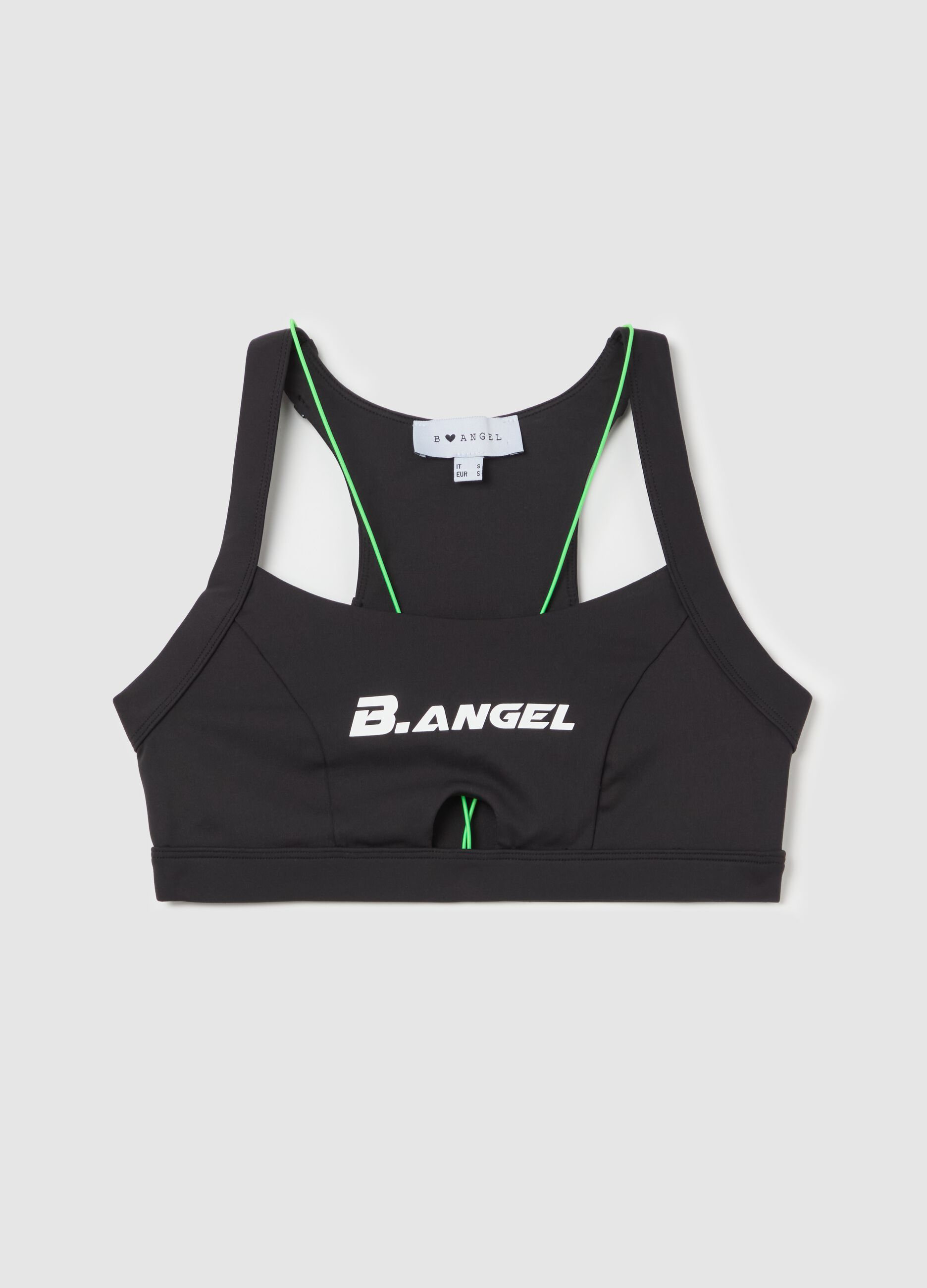 Cropped sports tank top with fluorescent details