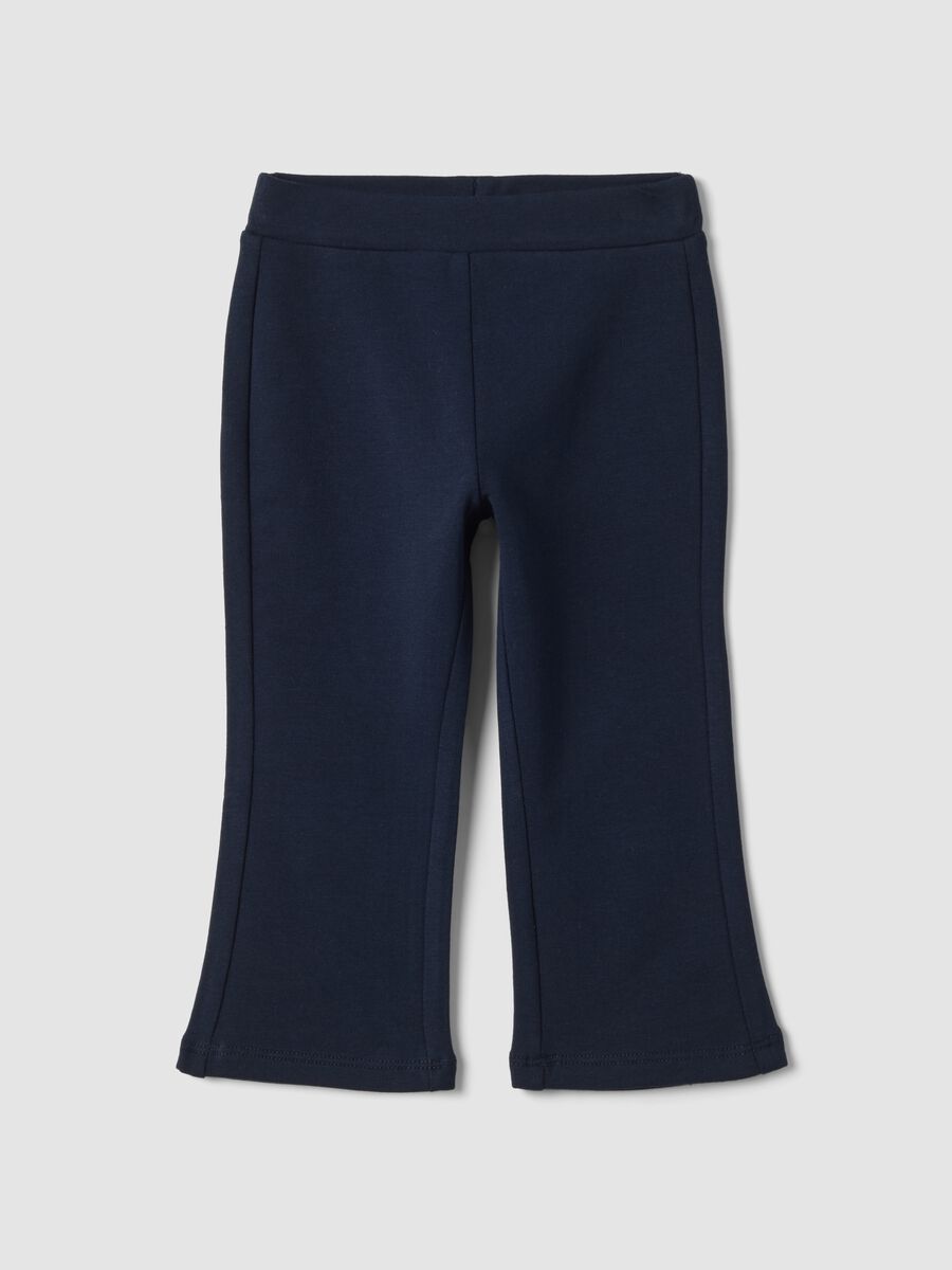 Leggings blu in cotone elasticizzato_0