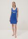 Sleeveless pure cotton blue nightdress with prints_0