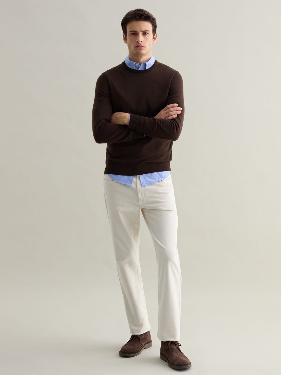 Merino wool pullover with round neck_1